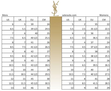 saint laurent shoes size guide